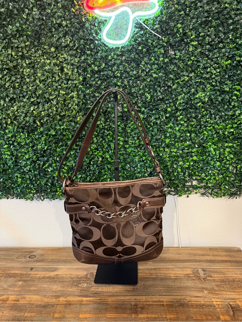 Coach Brown Signature C staten shoulder handbag/crossbody
